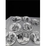 A set of eight black and white French Siege of Paris plates.