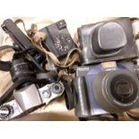 Various vintage cameras.