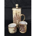 Three piece Briglin coffee set, produced in the 1970's comprising coffee pot, milk jug and sugar