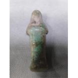 An interesting green glazed ushabti of a pre war vintage.