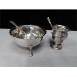 A Silver christening mug and a sugar sugar basin mixed dates 330 grams