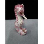 Crown Derby paperweight: Pink sea horse, gold edition stopper.