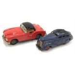 Schuco (US Zone, Germany) Magico-Auto 2008: blue tinplate clockwork car, length 13.5cm (F, motor