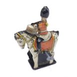 Wells Brimtoy (England) Mechanical Drummer Boy: clockwork tinplate horse with drummer, height 14.