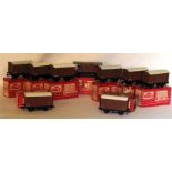 HORNBY DUBLO 8 x 4325 12T Ventilated Vans and a 4310 BR(M) Brake Van. All Excellent in Good Boxes.