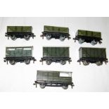 HORNBY DUBLO 3R D1 GWR Goods Wagons - 3 x Open Wagons, 2 x Ventilated Vans, a Cattle Wagon and