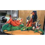 Large The Lion King Disney ex-shop display standees, double-sided: Timon and Pumba, measures 98 x