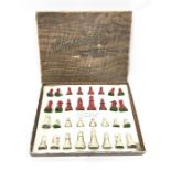 Britains Chessmen set, comprising 32 x lead pieces. Overall G with some light paint loss, in F box