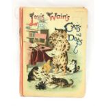 Louis Wain, 'Louis Wain's Cats and Dogs' Linen Edition, Raphael Tuck. F, spine unattached and