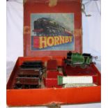 HORNBY O Gauge - a Tank Engine, 6 x Goods Wagons, a Level Crossing and other items - No 101 C/W LNER