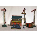 HORNBY O Gauge - a Signal Cabin, Platelayers Hut, 4 x Signals, Loading Gauge and Buffer Stop - a