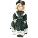 Late 19th/ early 20th century Simon and Halbig (Germany) bisque head doll, impressed '1079 Halbig