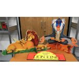 Large The Lion King Disney ex-shop display standees, double-sided: Mufasa and Simba, measures 100