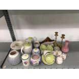 A quantity of Poole Pottery together with some metalware.