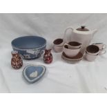 The residue of a Poole pottery tea service together with a Wedgwood bowl and trinket dish and two