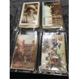 A collection of Edwardian postcards including Raphael Tuck Olivetti’s and other examples by Donald