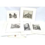 Selection of etchings by J.Morris Townley.