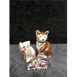 Three Royal Crown Derby paperweights: Marmaduke Cat (Limited Edition), Sleeping Kitten and Christmas