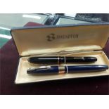 A Conway Stewart fountain pen with a 14ct gold nib and another.