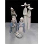 Lladro: Nuns and girl with three other similar (not Lladro).