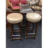 Two tall bar stools.