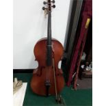 Cello with case and bows ( needs attention)