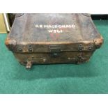 Brown leather trunk for Squadron Leader G. R. MacDonald including contents.