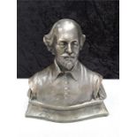 An interesting bronzed bust of Shakespeare after the model cast by A. TOFT. signed and dated.