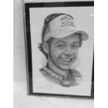 A print of valentino Rossi.