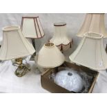 Various table lamps x 6 plus a standard lamp.