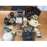 Various China items to include Poole - Staffordshire Etc plus 3 sets of cutlery.