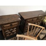 Two modern dark wood Spanish chests