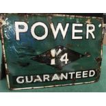 A Power enamel sign 1930s.