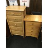 Two pine chest of drawers.