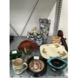 A mixture of china and glass to include Sylvac, Royal Doulton etc.