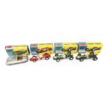 Four Corgi Toys racing cars: 151 Lotus Mark Eleven Le Mans (G); 2 x 155 Lotus-Climax (one VG the