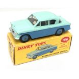 Dinky Toys 166 Sunbeam Rapier Saloon in turquoise and mid-blue with mid-blue hubs. VG (a few minor