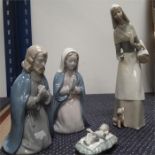 Three Spanish ornaments to include a Lladro Lady.