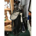 A collection of assorted golf clubs.