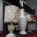 Three various table lamps.