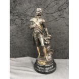 A bronzed figure of Nelson standing 44cm high.