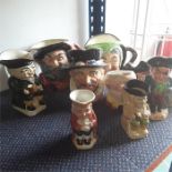 A collection of Toby jugs.