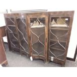 A mahogany display bookcase fitted astragal glazed doors