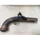 A flintlock pistol.