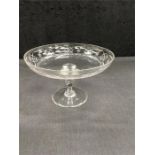 An Edwardian cut and engraved glass Tazza. (6” high x 9” dia.)