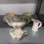 A small part residue of a Belleek teaset.