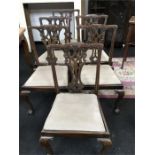 A set of six Edwardian dining chairs.