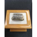 Gents 9ct gold stepped diamond ring Size W.