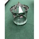 A decorative leaded coloured glass Terrarium with lift off top section.