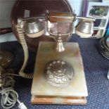 A reproduction onyx telephone.